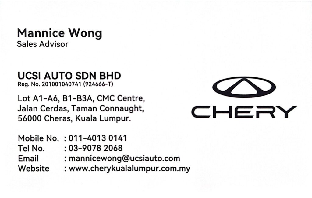 sales advisor chery selangor
